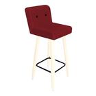 Banqueta Alta Palito Branco Vermelho