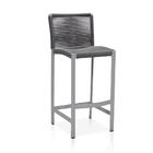 Banqueta Alta Para Balcão, Mesa Bistrô Em Fibra Torcida- Cinza