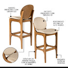 Banqueta Alta Para Bancada 50 X 108 Cm Noruega Madeira Maciça