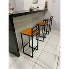 Banqueta Alta Para Bistrô Em Ferro Preto