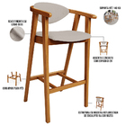 Banqueta Alta Para Cozinha Bancada Bar Sala De Jantar Fixa Ce