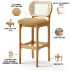 Banqueta Alta Para Cozinha Bancada Sala Tela Betta Fixa L02 B