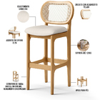 Banqueta Alta Para Cozinha Bancada Sala Tela Betta Fixa L02 L