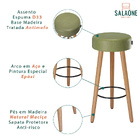 Banqueta Alta Para Cozinha Base Madeira Dani Sintético Pu Ver