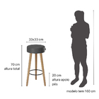 Banqueta Alta Para Cozinha Base Madeira Kit 2 Dani Sintético