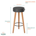 Banqueta Alta Para Cozinha Base Madeira Kit 2 Dani Sintético