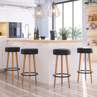 Banqueta Alta Para Cozinha Base Madeira Kit 4 Dani Sintético