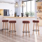 Banqueta Alta Para Cozinha Base Madeira Kit 4 Dani Sintético