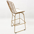 Banqueta Alta Para Cozinha Bertoia Maciça Cor Dourado Fosco A