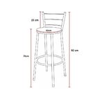 Banqueta Alta Para Cozinha Branca Epoxi Assento Vermelho