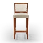 Banqueta Alta Para Cozinha Encosto Em Tela Branco Zion L02 Fa