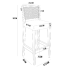 Banqueta Alta Para Cozinha Encosto Em Tela Branco Zion L02 Fa