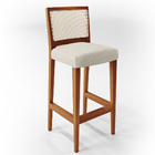 Banqueta Alta Para Cozinha Encosto Em Tela Branco Zion L02 Li