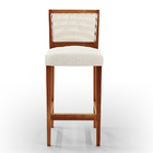 Banqueta Alta Para Cozinha Encosto Em Tela Branco Zion L02 Li