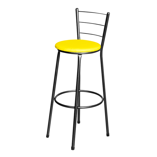 Banqueta Alta Para Cozinha Epoxi Craqueada Amarelo