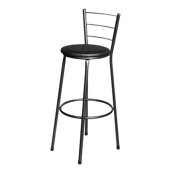 Banqueta Alta Para Cozinha Epoxi Craqueada Preto