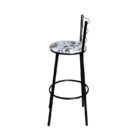 Banqueta Alta Para Cozinha Epoxi Preta Estofado Floral Floral