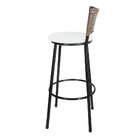 Banqueta Alta Para Cozinha Hawai Cappuccino Assento Branco
