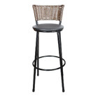 Banqueta Alta Para Cozinha Hawai Cappuccino Assento Preto
