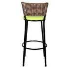 Banqueta Alta Para Cozinha Hawai Cappuccino Assento Verde