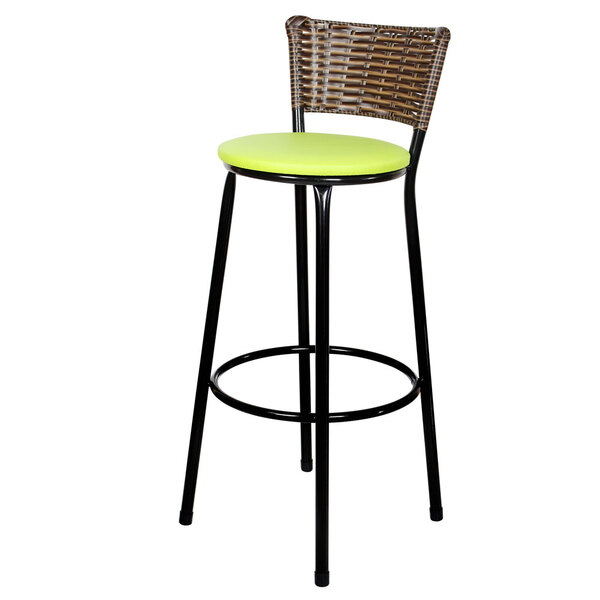 Banqueta Alta Para Cozinha Hawai Cappuccino Assento Verde