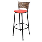 Banqueta Alta Para Cozinha Hawai Cappuccino Assento Vermelho