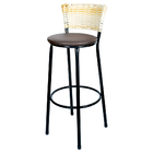 Banqueta Alta Para Cozinha Hawai Palha Assento Marrom