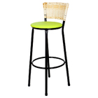 Banqueta Alta Para Cozinha Hawai Palha Assento Verde