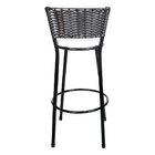 Banqueta Alta Para Cozinha Hawai Preto Assento Branco