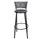 Banqueta Alta Para Cozinha Hawai Preto Assento Preto