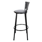 Banqueta Alta Para Cozinha Hawai Preto Assento Preto
