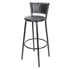 Banqueta Alta Para Cozinha Hawai Preto Assento Preto
