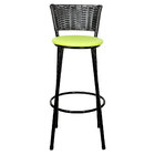Banqueta Alta Para Cozinha Hawai Preto Assento Verde