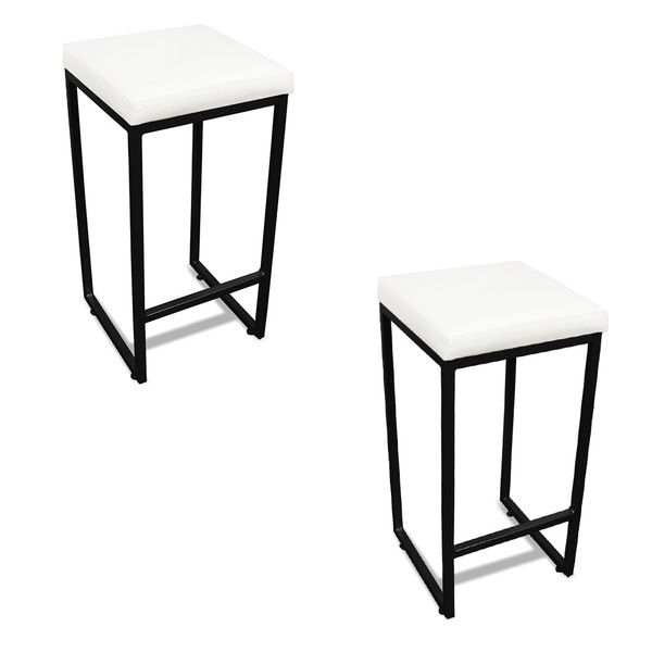 Banqueta Alta Para Cozinha Industrial Kit 2 Nick Preto E Sint