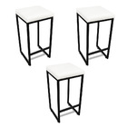 Banqueta Alta Para Cozinha Industrial Kit 3 Nick Preto E Sint