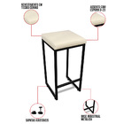 Banqueta Alta Para Cozinha Industrial Kit 3 Nick Preto E Sint