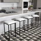 Banqueta Alta Para Cozinha Industrial Kit 4 Nick Preto E Sint