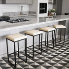 Banqueta Alta Para Cozinha Industrial Kit 6 Nick Preto E Sint