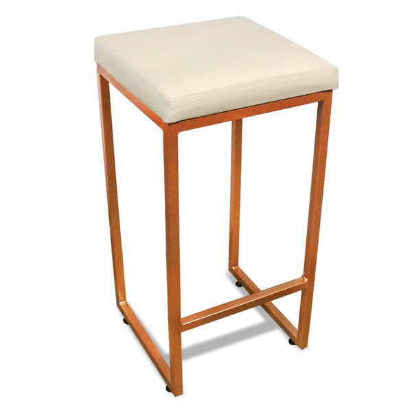 Banqueta Alta Para Cozinha Industrial Nick Bronze E Sintético