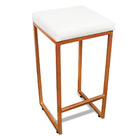 Banqueta Alta Para Cozinha Industrial Nick Bronze E Sintético