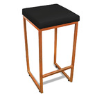 Banqueta Alta Para Cozinha Industrial Nick Bronze E Sintético