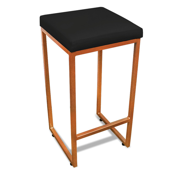 Banqueta Alta Para Cozinha Industrial Nick Bronze E Sintético