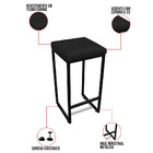 Banqueta Alta Para Cozinha Industrial Nick Preto E Sintético