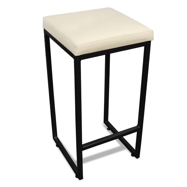 Banqueta Alta Para Cozinha Industrial Nick Preto E Sintético