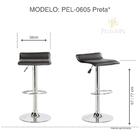 Banqueta Alta Para Cozinha Pelegrin Pel-0605 Couro Pu Preta