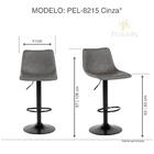 Banqueta Alta Para Cozinha Pelegrin Pel-8215 Couro Pu Cinza