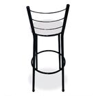 Banqueta Alta Para Cozinha Preta Epoxi Assento Branco