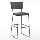 Banqueta Alta Para Cozinha Sala De Jantar Base Aço Fixa Allan