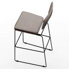 Banqueta Alta Para Cozinha Sala De Jantar Base Em Aço Fixa Al