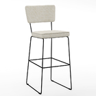 Banqueta Alta Para Cozinha Sala De Jantar Base Em Aço Fixa Al